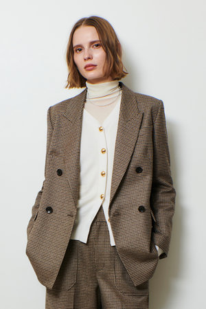 allureville(アルアバイル)｜CHIC-TWEEDダブルジャケット/ブラウン の