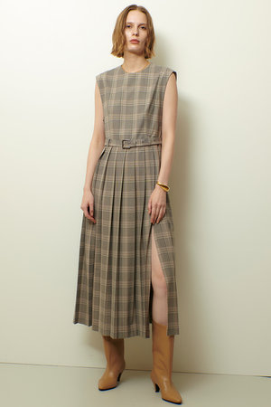 allureville(アルアバイル)｜サイドスリットプリーツロングワンピース