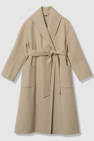 allureville(アルアバイル)｜カシミヤ混リバーショールコート/ベージュ