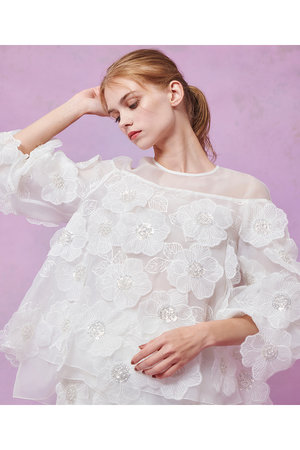 アルアバイル　ルルウィルビー シルクオーガンフラワーブラウス allureville(アルアバイル)｜【予約販売】【LOULOU WILLOUGHBY