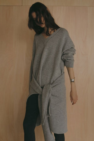 タグ付新品未使用　エトレトウキョウ　レイヤードニットラップスカート　GREY ETRE TOKYO(エトレトウキョウ)｜レイヤードニットラップスカート