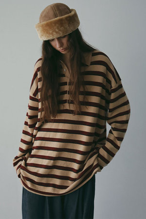 新品未使用☆エトレ☆限定☆ニットポロ ETRE TOKYO エトレトウキョウ パイルポロニットプルオーバー