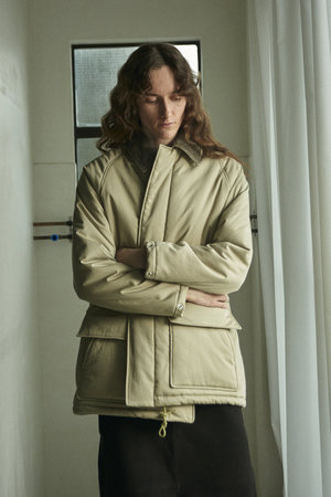 YLEVE(イレーヴ)｜FINX コットン パディング コート/オリーブ の通販