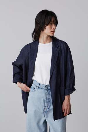YLEVE(イレーヴ)｜YLEVE / LINEN POPLIN JACKET/ネイビー の通販