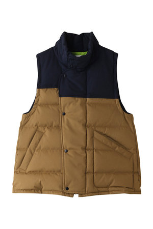 高級素材使用ブランド ナゴンスタンス no-collar ナゴ down vest 