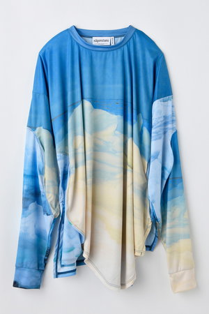 nagonstans(ナゴンスタンス)｜curve long-sleeve Tシャツ/Sky の通販