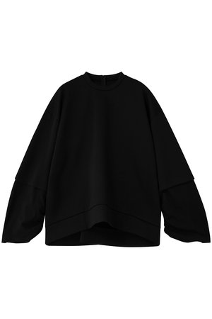 nagonstans ナゴンスタンス Sweat レイヤード プルオーバー nagonstans(ナゴンスタンス)｜volume pullover/Black の通販｜ELLESHOP