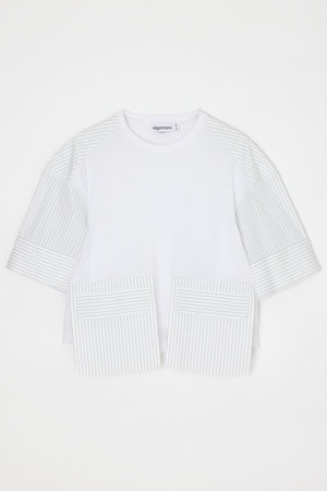 nagonstans(ナゴンスタンス)｜woven combi t-shirt/Salt の通販