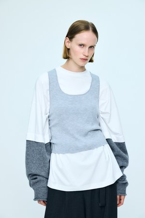nagonstans(ナゴンスタンス)｜T/Cソフト天竺 Layered Knit ロンT/Salt