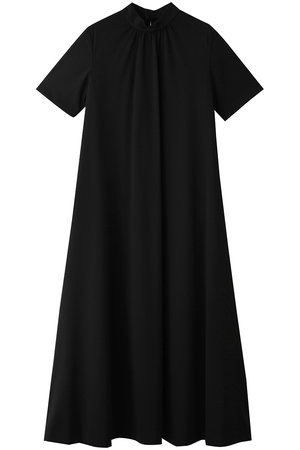 M・fil(エムフィル)｜シルケットポンチ Aラインワンピース/ブラック の