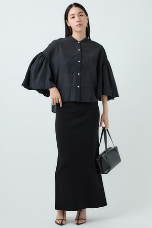 【nochi】Chaos カオス クリストウールブラウス Chaos(カオス)｜プリムブラウス/ブラック の通販｜ELLESHOP・(エル