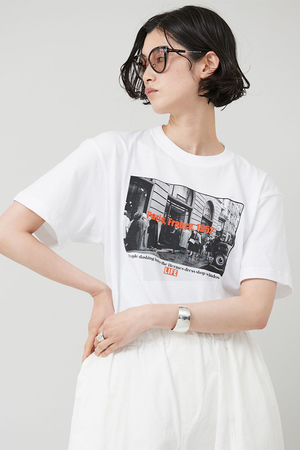 LIFE×Curensology】別注Tシャツ(ヨコ)/ホワイト の通販