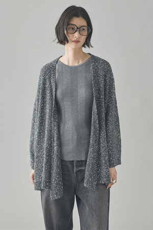 Curensology(カレンソロジー)｜スパングルニットカーディガン/グレー