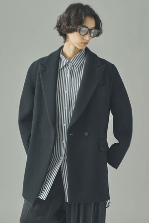 Curensology(カレンソロジー)｜ウールボンディングジャケット/ブラック