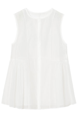 ANAYI(アナイ)｜オーガンペプラムギャザージレ/ホワイト の通販