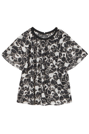 ANAYI(アナイ)｜モノトーンフラワープリントボートネック ブラウス