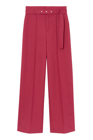 ANAYI(アナイ)｜ブライトツイルセミワイドパンツ/ボルドー の通販