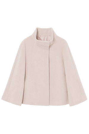 ANAYI 　アルパカ混　ファー付きショートコート　ピンクベージュ ANAYI アルパカ混 ファー付きショートコート ピンクベージュ