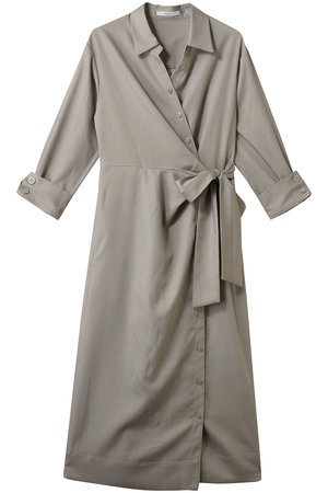 【現行品】アナイ テンセルツイルカシュクールワンピース 38 ANAYI(アナイ)｜テンセルツイルカシュクールワンピース/グレージュ の