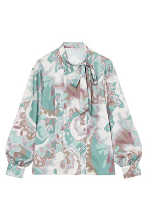 ANAYI(アナイ)｜アートフラワープリントサイドボウタイ ブラウス