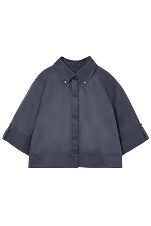 ANAYI(アナイ)｜ツイルクロップドシャツ/ネイビー の通販｜ELLESHOP