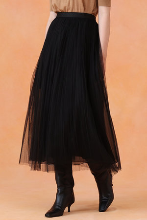 ANAYI アナイ カリグラフィー チュールスカート 38サイズ ブラック