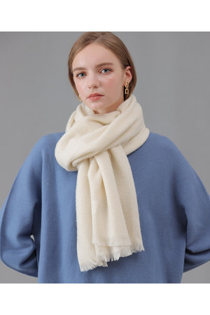 ANAYI(アナイ)｜ウールカシミヤプリペラストール/オフホワイト の通販