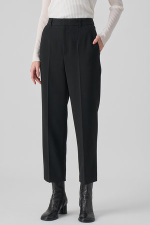 ANAYI(アナイ)｜ダブルクロステーパードパンツ/ブラック の通販