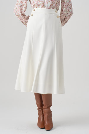 アナイ　麻スカート 新品　ホワイト ANAYI(アナイ)｜裏起毛ツイルマーメイド スカート/ホワイト の通販