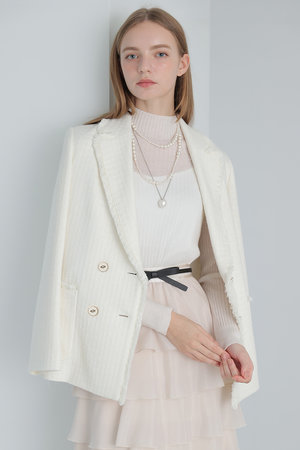 ANAYI(アナイ)｜ラティスツイードテーラード ジャケット/オフホワイト