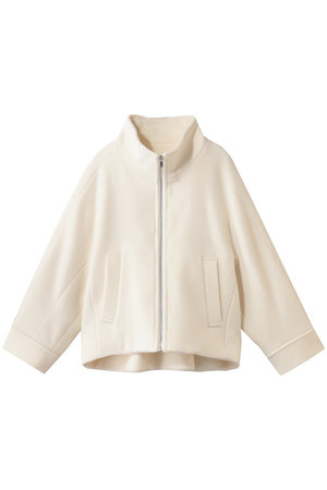 ANAYI ホワイト フード付きジャケット ラムレザーファスナーブルゾン|ANAYI OFFICIAL ONLINE STORE｜アナイ