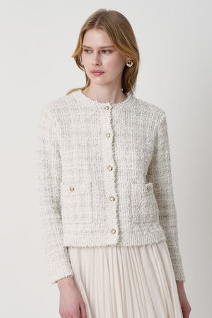 ANAYI(アナイ)｜マルティプルニットツイードジャケット/ベージュ の