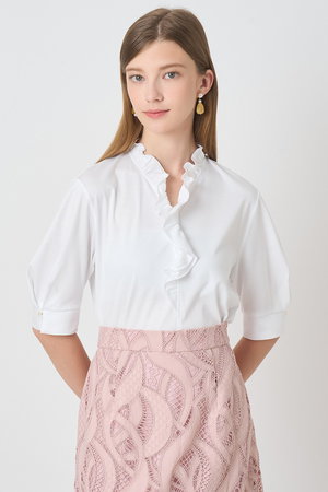 ANAYI  ラメコットン フリル プルオーバー ANAYI（アナイ）の「ラメウールフリル プルオーバー（ニット/セーター