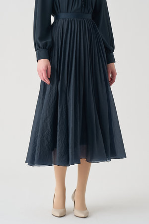 タグ付き】お値下げ ANAYI スパンオーガンジープリーツスカート 38 白