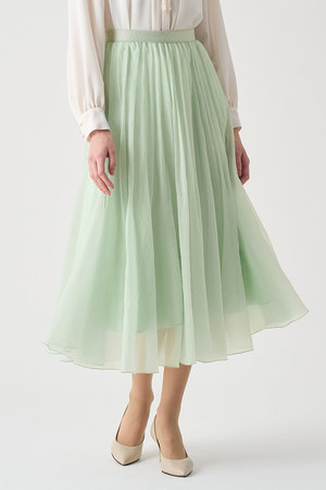 needles ミントグリーン プリーツスカート NEEDLES / ニードルズ Pleated Track Skirt-Poly Smooth（その他