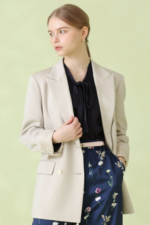 美品　ANAYI アナイ オックス ストレッチ ダブル ジャケット　ベージュ ANAYI(アナイ)｜【予約販売】【セットアップ対象商品】オックス