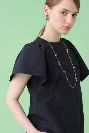 ANAYI ブラック ペプラムジレ　38 ANAYI（アナイ）の「シルクウールペプラムジレ（その他アウター）」 - WEAR