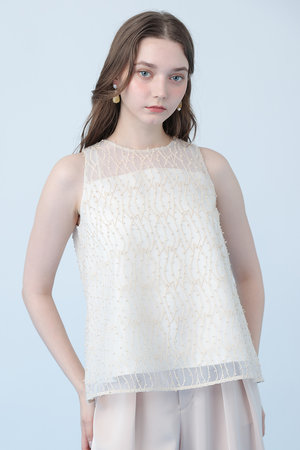 ANAYI(アナイ)｜【予約販売】コーラルリーフ刺繍ノースリ ブラウス