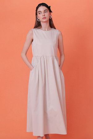 ANAYI(アナイ)｜【予約販売】ポンチ×タフタバックシャン ワンピース