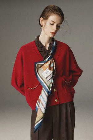ANAYI(アナイ)｜【予約販売】カシミヤブレンドビットV カーディガン 
