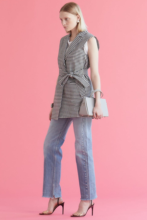 THIRD MAGAZINE×mikomoriコットンシルクギンガムチェックジレ THIRD MAGAZINE×mikomoriコットンシルクギンガムチェックジレ