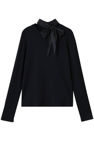 THIRD MAGAZINE(サードマガジン)｜タイ付きリブトップ/ネイビー の通販