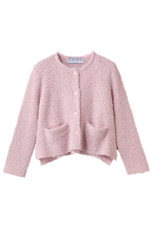 THIRD MAGAZINE(サードマガジン)｜ツイードニットカーディガン/ピンク
