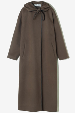 THIRD MAGAZINE(サードマガジン)｜フーデットガウンコート/モカ の通販