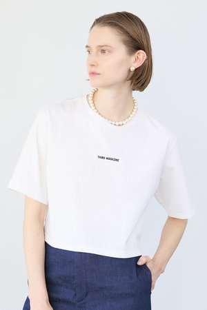 THIRD MAGAZINEロゴTシャツ　えびちゃん着用　サードマガジン THIRD MAGAZINE(サードマガジン)｜グログランロゴクロップドTシャツ