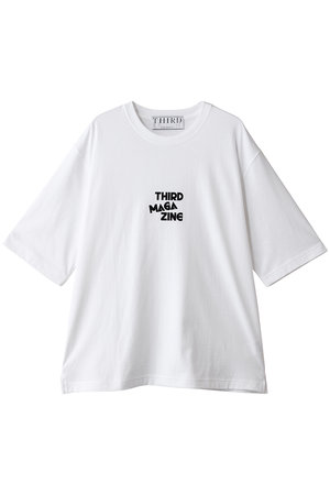 THIRD MAGAZINE(サードマガジン)｜3ラインロゴTシャツ/ホワイト の通販