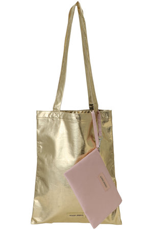 KAPITAL キャピタル 箔デニム レザーコンビ トートバッグ ゴールド
