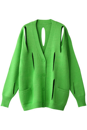 Maison special ビックスラッシュニットカーディガン green www