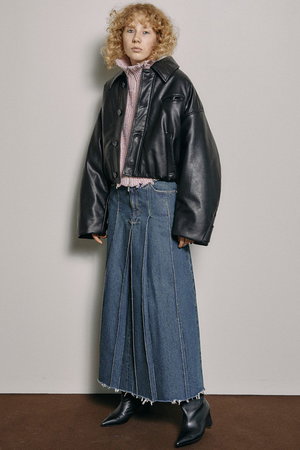 Vegan Leather Balloon Blousonなし