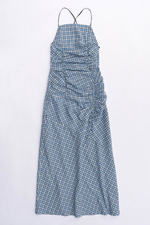 MAISON SPECIAL(メゾンスペシャル)｜Checked Maxidresses/チェックマキシワンピース/BLU(ブルー)  の通販｜ELLESHOP・(エル・ショップ)